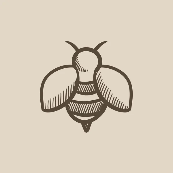 Ikone der Bienenskizze. — Stockvektor