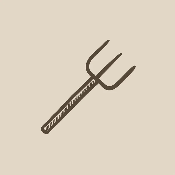 Pitchfork icône de croquis . — Image vectorielle