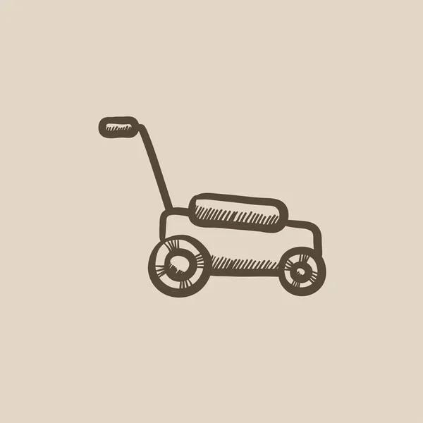 Lawnmover 스케치 아이콘. — 스톡 벡터