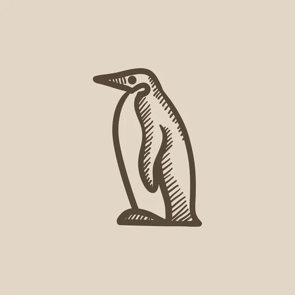 Icono de boceto de pingüino . — Vector de stock