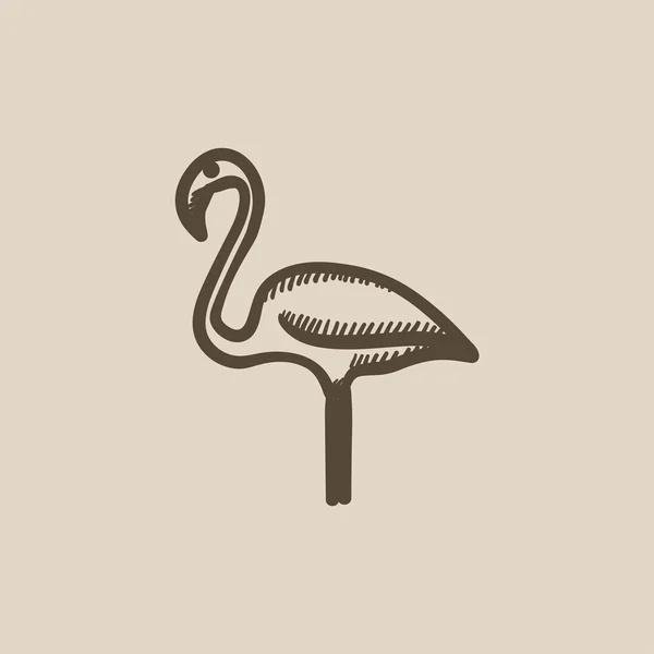 Flamingo kroki simgesi. — Stok Vektör