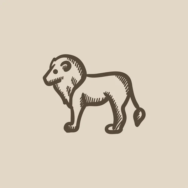 Lion skiss ikon. — Stock vektor