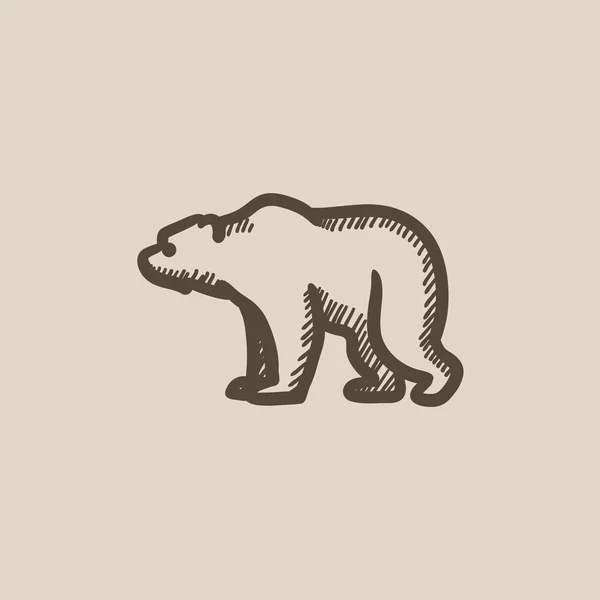 Medvěd skica ikony. — Stockový vektor