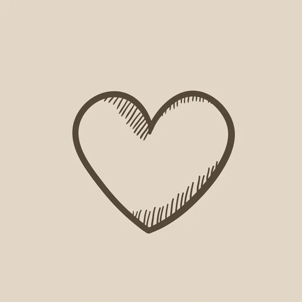 Знак наброска сердца . — стоковый вектор