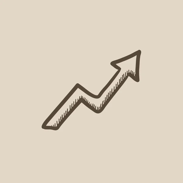 Arrow upward sketch icon. — Stock Vector
