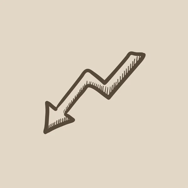 Arrow downward sketch icon. — Stock Vector