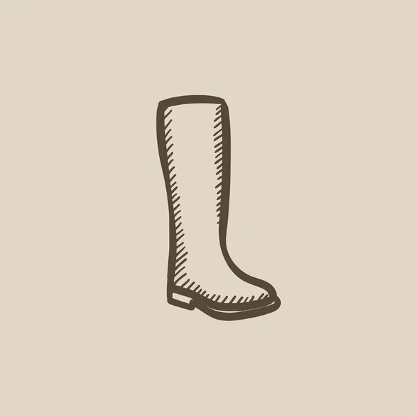 Bota alta icono de boceto . — Vector de stock