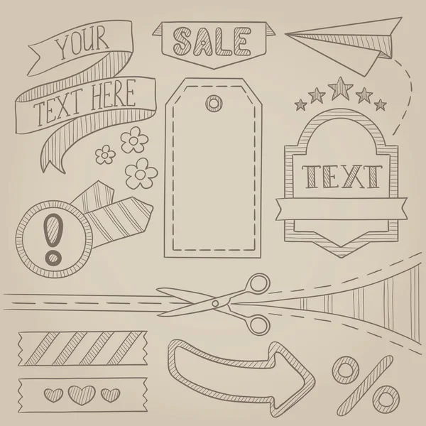 Set of sale ribbons and elements. — Stock Vector