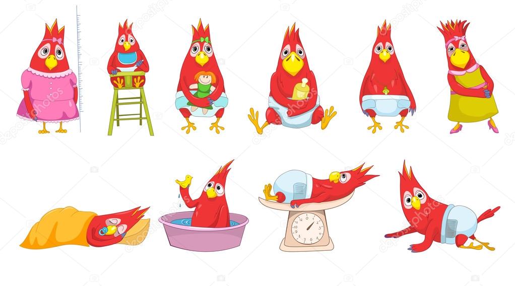 面白い赤ちゃんオウムイラストのベクトルセット ストックベクター C Visualgeneration 面白い赤ちゃんオウムイラストのベクトルセット ストックベクター C Visualgeneration