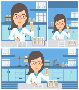 Çalışan laboratuvar asistanı.