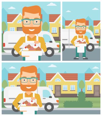 Kek vektör çizim teslim Baker.