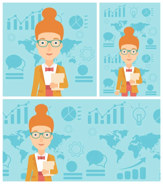 Successful business woman vector illustration. — Stock Vector