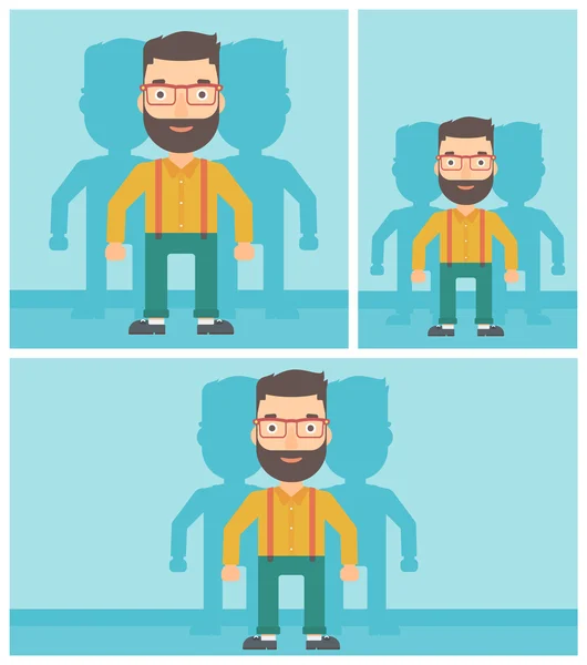 Hombre en busca de ilustración de vector de trabajo . — Vector de stock