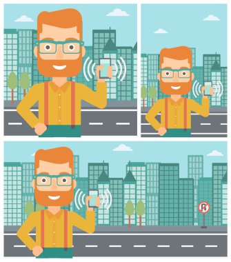 Zil telefon tutan adam.