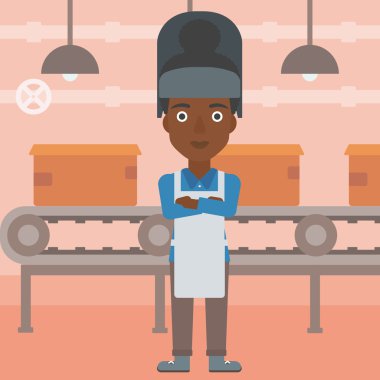 Emin gülümseyen Kaynakçı vektör çizim.