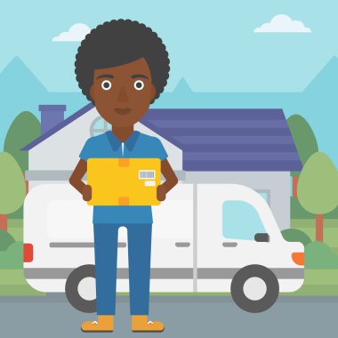 Teslimat kadın karton kutular.