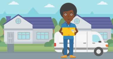 Teslimat kadın karton kutular.