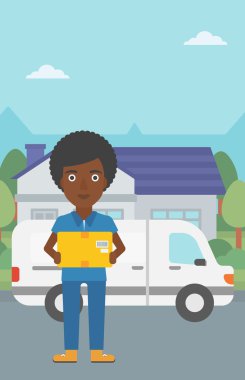 Teslimat kadın karton kutular.