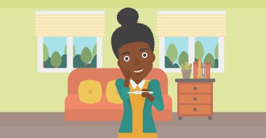 Hamilelik testi olan kadın.