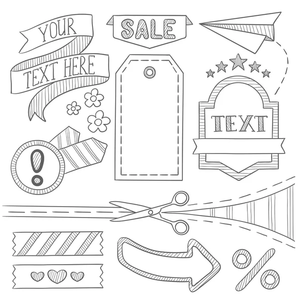 Set of sale ribbons and elements. — Stock Vector