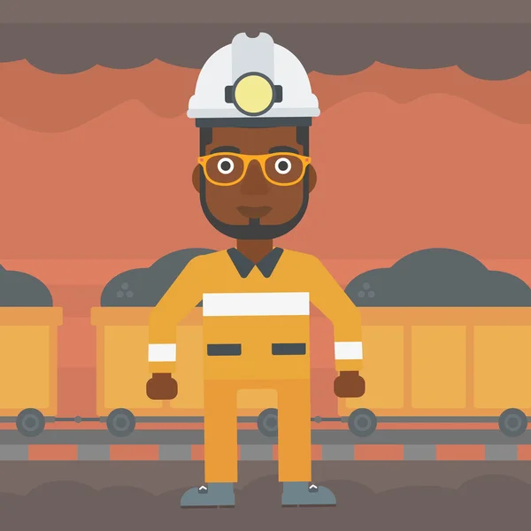 Säker gruvarbetare i hardhat vektor illustration. — Stock vektor
