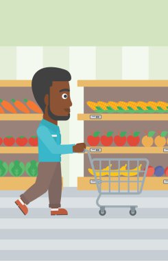 Müşteri alışveriş sepeti vektör çizim ile.