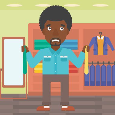 Müşteri seçimi kravat vektör illüstrasyon.