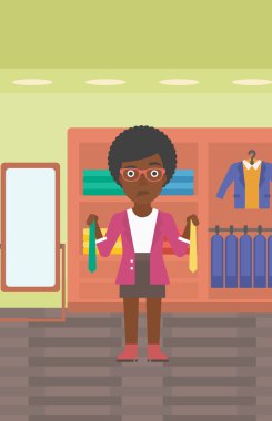 Müşteri seçimi kravat vektör illüstrasyon.