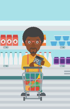 Müşteri Hesap makinesinde sayma.