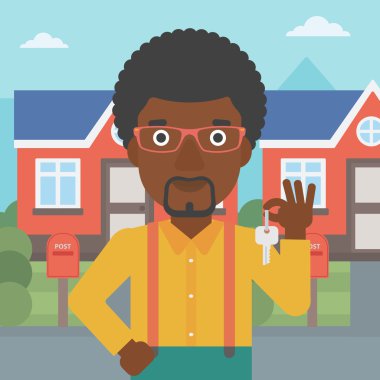 Emlakçı anahtar vektör çizim ile.