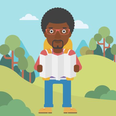 Haritaya bakıyordum sırt çantası ile seyahat.