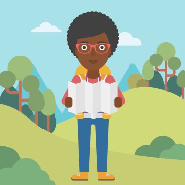 Haritaya bakıyordum sırt çantası ile seyahat.