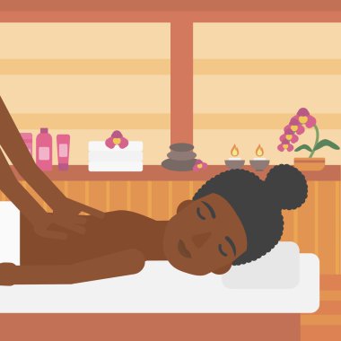 Woman recieving massage vector illustration.