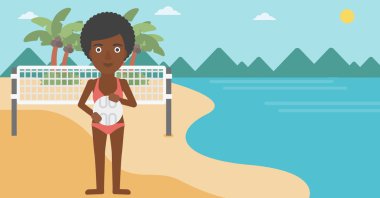 Plaj voleybol oyuncusu vektör çizim.