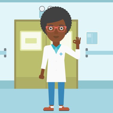 ok işaret gösteren doktor.