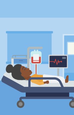 Hastanede yatan kadın.