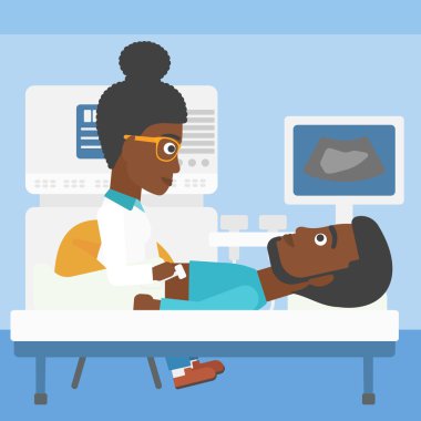 Ultrason muayenesi sırasında hasta.