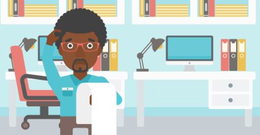 Uzun fatura vektör illüstrasyon ile İşadamı.