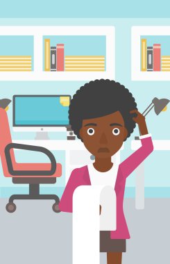 Uzun fatura vektör illüstrasyon ile Iş kadını.