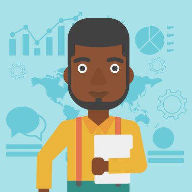 Mutlu başarılı işadamı vektör çizim.