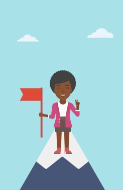 Neşeli lider iş kadını vektör illüstrasyon