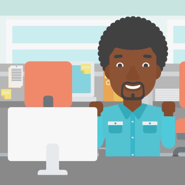 Başarılı bir iş adamı vektör çizim.