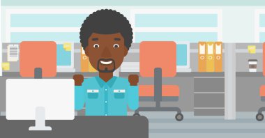 Başarılı bir iş adamı vektör çizim.