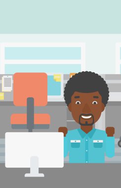 Başarılı bir iş adamı vektör çizim.