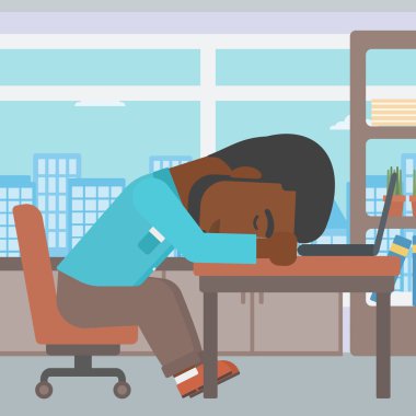 Çalışma alanı üzerinde uyku işadamı.