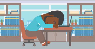 Çalışma alanı üzerinde uyku işadamı.