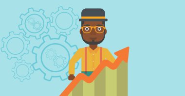 Grafik büyüyen ile iş adamı.