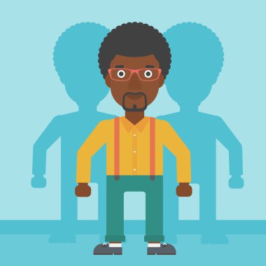 Adam iş vektör illüstrasyon arıyor.