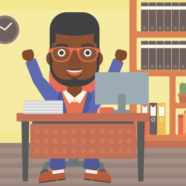 Başarılı bir iş adamı vektör çizim.