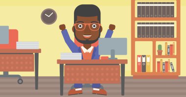 Başarılı bir iş adamı vektör çizim.